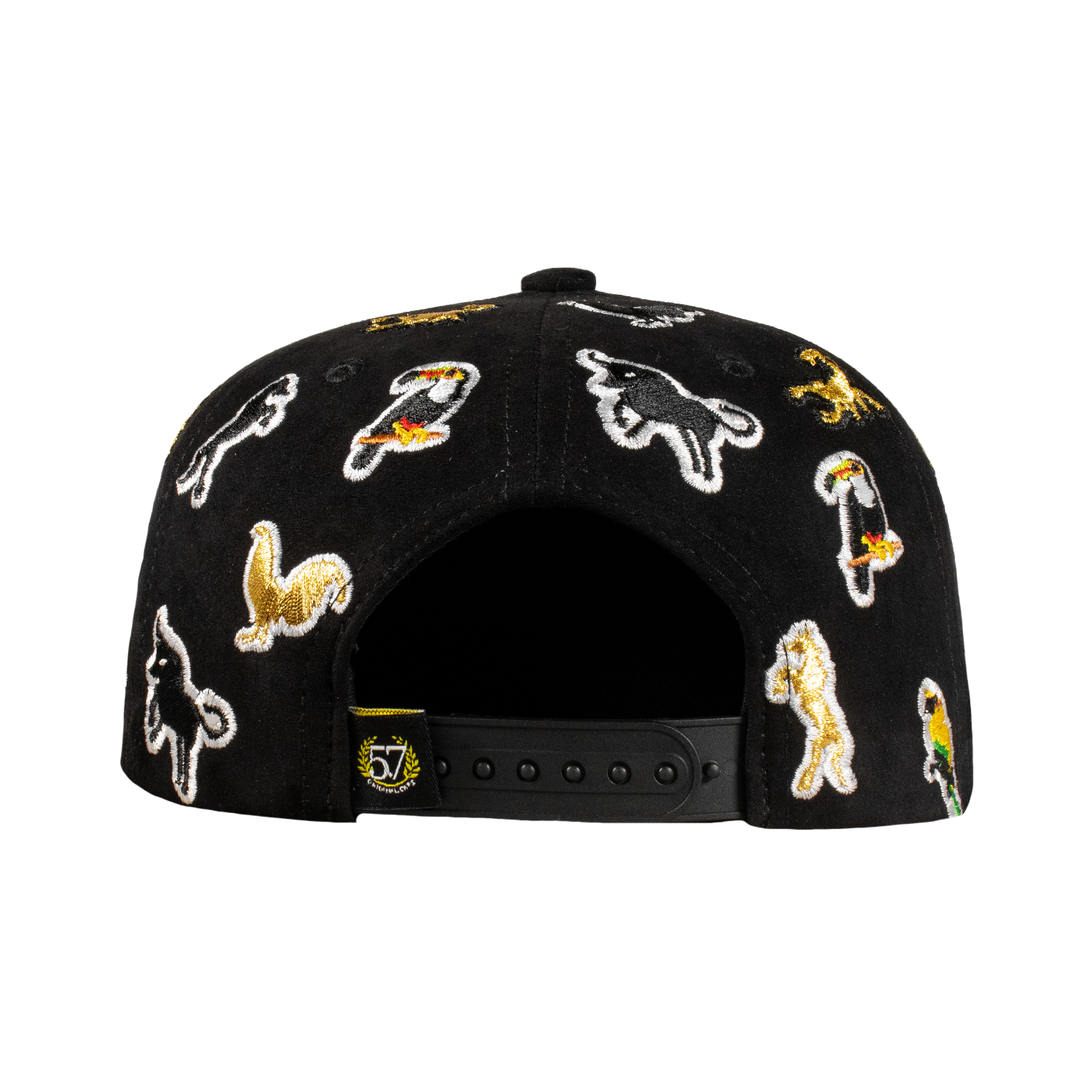 Animals Full Embroidery Black