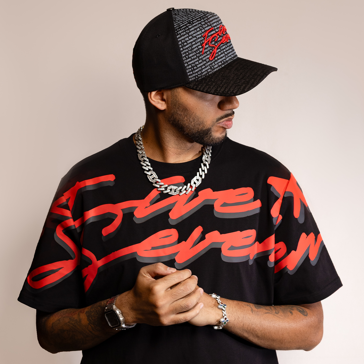 Five Seven Letters Black & Red