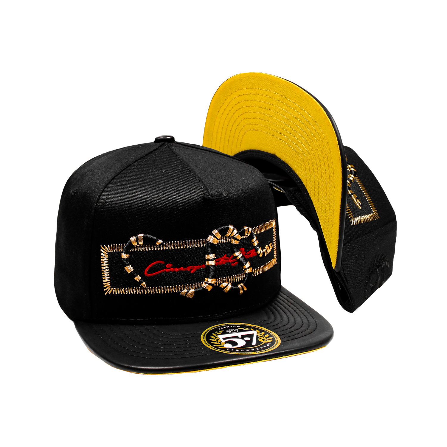 Gorra Serpiente Cincopunto7 Prémium Black/Yellow