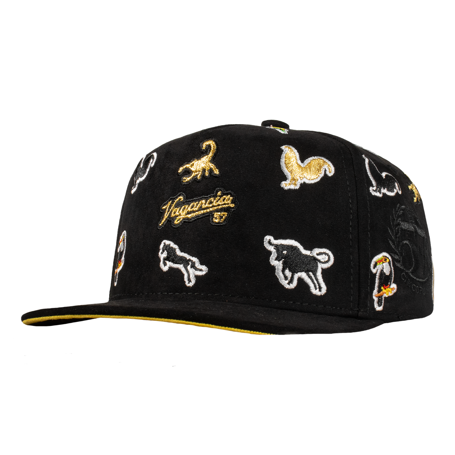 Animals Full Embroidery Black