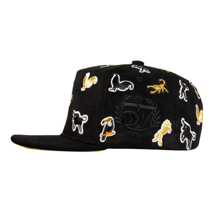 Animals Full Embroidery Black
