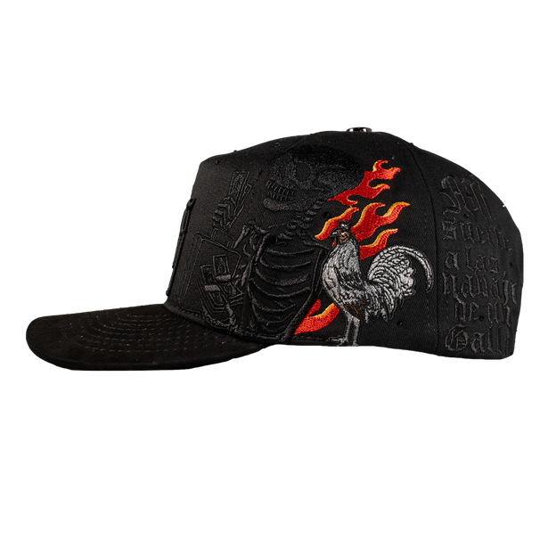 Gorra Skull Rooster Flames