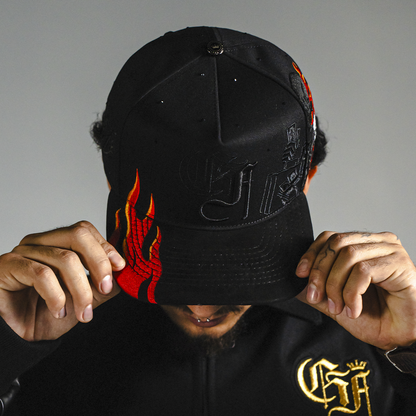 Gorra Skull Rooster Flames