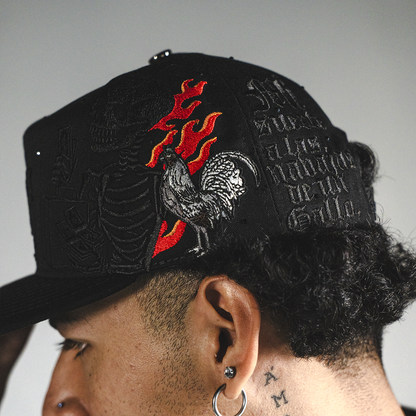 Gorra Skull Rooster Flames
