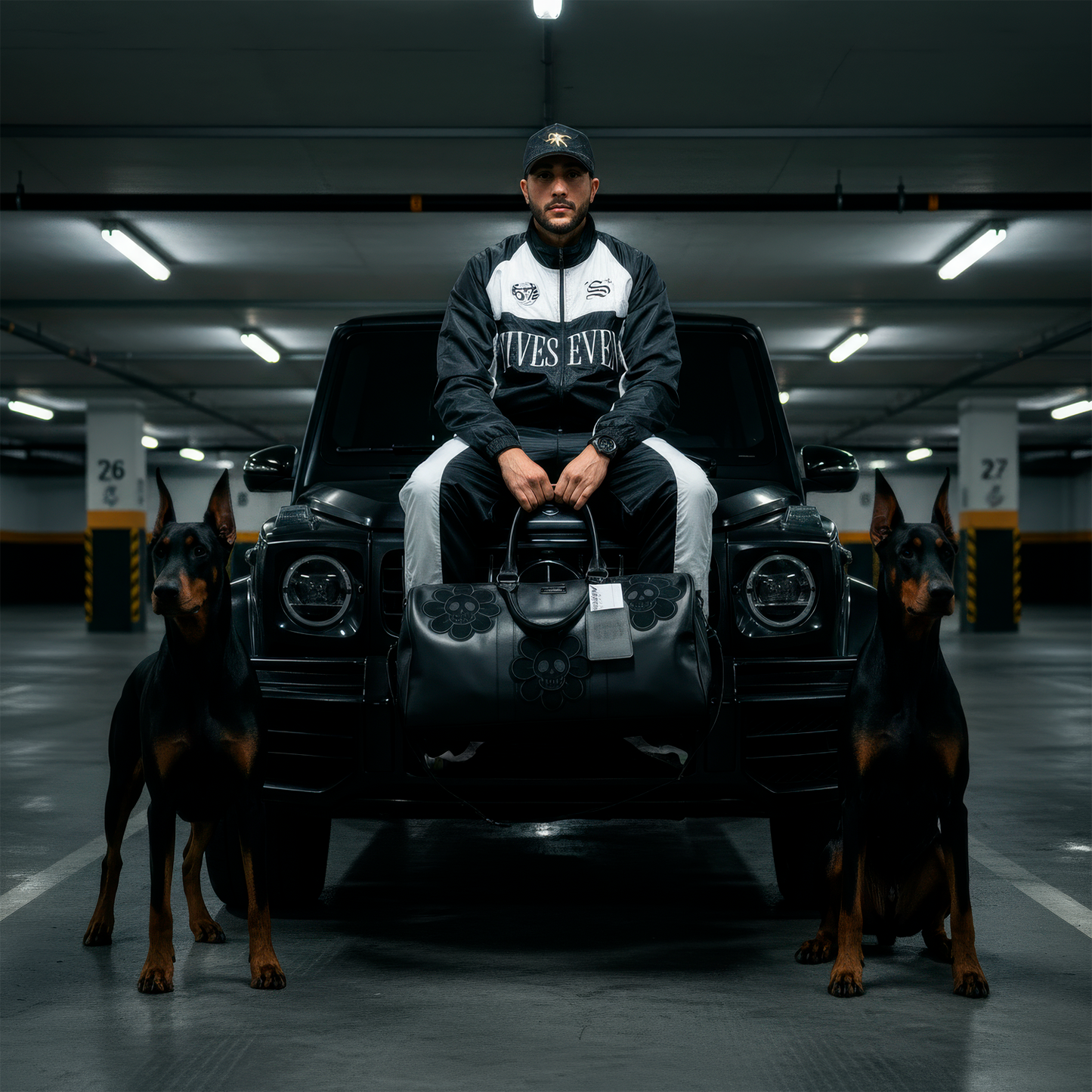 Sidebag Flower Skull Extra Grande